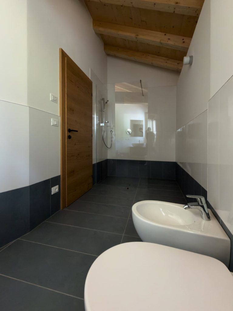 Appartamento 5 — bagno Il bagno con doccia dell'appartamento 5, Hermann Hof